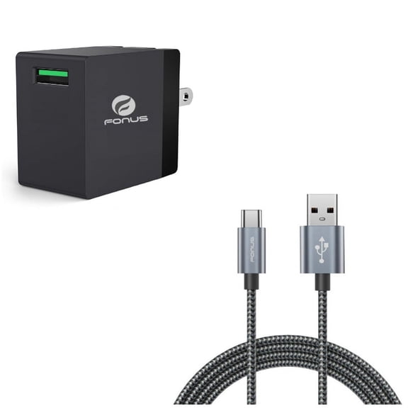 10ft USB-C Cable w Fast Home Charger for Samsung Galaxy A73 5G,A53 5G,A33 5G,A13 5G,A03s Phones - Type-C Charger Cord Power Wire, 18W USB Quick Charge Port Travel