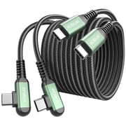 Kobilar 2pack-10ft USB C to USB C Cable, C Charger Cord right angle usb c, 90 Degree for iPhone 16 Series, Samsung Galaxy S25, S25+, Note20, Pixel 7, Pixel 8, ipad charger cord, and More