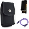 thumbnail image 1 of 10ft USB Cable & Case Belt Clip & Privacy Screen Protector for Samsung Galaxy S22 Plus (S22+) - Combo Purple Type-C Charger Cord & Rugged Holster & TPU Film (Fingerprint) Anti-Peep, 1 of 14
