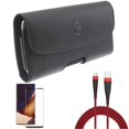 thumbnail image 1 of 10ft USB Cable & Case Belt Clip & Screen Protector for Samsung Galaxy Note 20 Ultra (6.9") - Combo with Type-C Charger Cord & Leather Holster & Tempered Glass (Fingerprint Unlock), 1 of 21