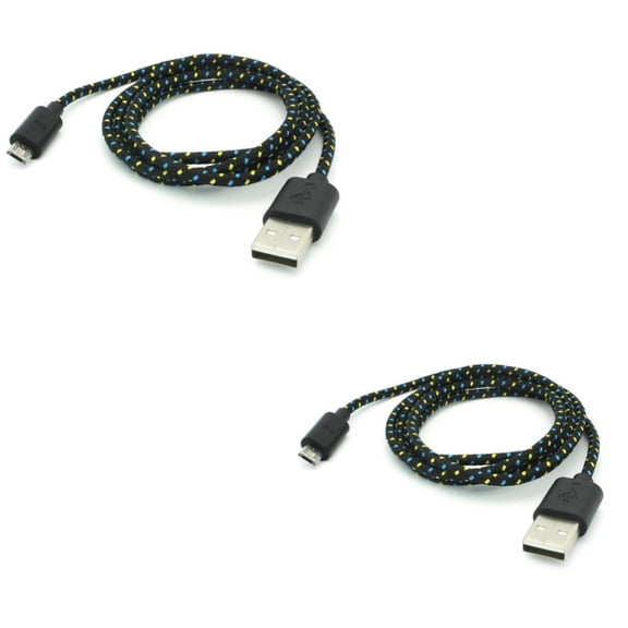 10ft USB Cable MicroUSB w 6ft USB Cable MicroUSB Power Wire J1B for Motorola Moto E5 Plus E4 PLUS G6 Play, Droid Turbo 2, e6 - Samsung Galaxy Tab S J7 Sky Pro 8.4 SM-T700 S2 NOOK 8.0 (SM-T710)