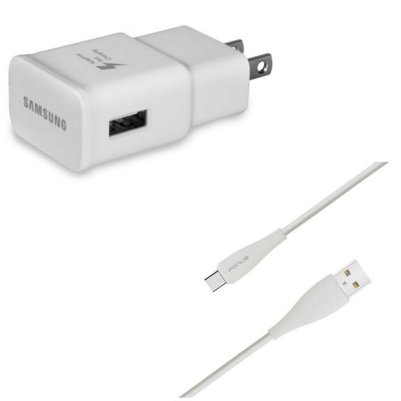 10ft USB Cable + OEM Home Charger for Samsung Galaxy Z Fold4/Fold 3 5G/Flip4 Phones - Type-C Charger Cord Power Wire and Adaptive Fast USB Power Adapter Combo