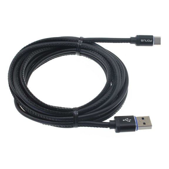 10ft USB Cable for OnePlus Nord 3/N30 5G/N300 5G - Type-C Power Cord USB-C Long Fast Charge Wire PU Leather