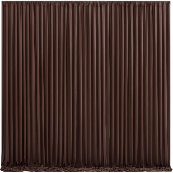 10ft x 10ft Brown Backdrop Curtain for Parties Wedding Brown Wrinkle Free Backdrop Drapes Panels for Baby Shower Gender Reveal Birthday Photo Photography Polyester Fabric Background Decoration