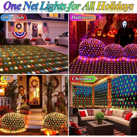 10ft x 10ft Net Lights Outdoor, 240LED 35 Colors Changing Gazebo Net Lights Easter Decorations, Connectable Hanging Fairy Light Plug in for Pergolas Backyard Wedding Party Decor
