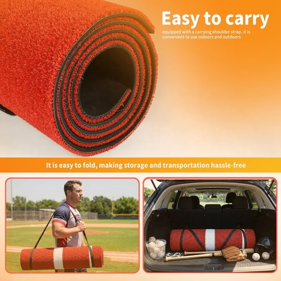 10ft x 3ft Softball Pitching Mat for Backyard, Field and Gym, Anti-Fade Turf Pitching Mound for Youth and Adult Training