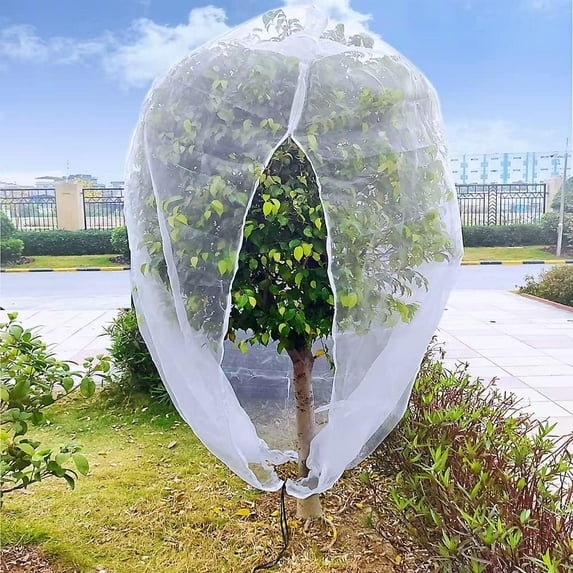 10ftx10ft Large Fruit Tree Netting Bags,Bird Netting for Blueberry Bushes Keep Birds Squirrels Cicadas and Small Animals Out,Ideal Covers for Cherry (Zippers on One Side)