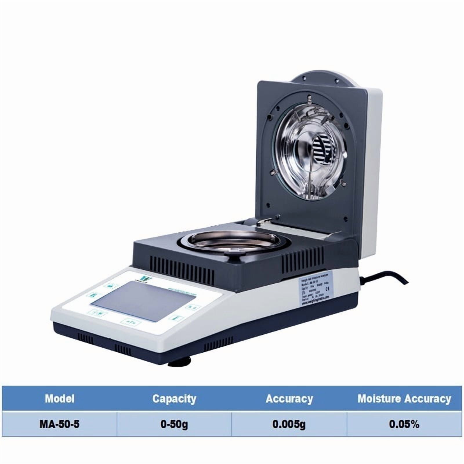 10g 0.01g 0.005g 0.001g Industrial Electronic Halogen Heating 50G Moisture Analyzer With Mini. Printer ,Ensuring Durability