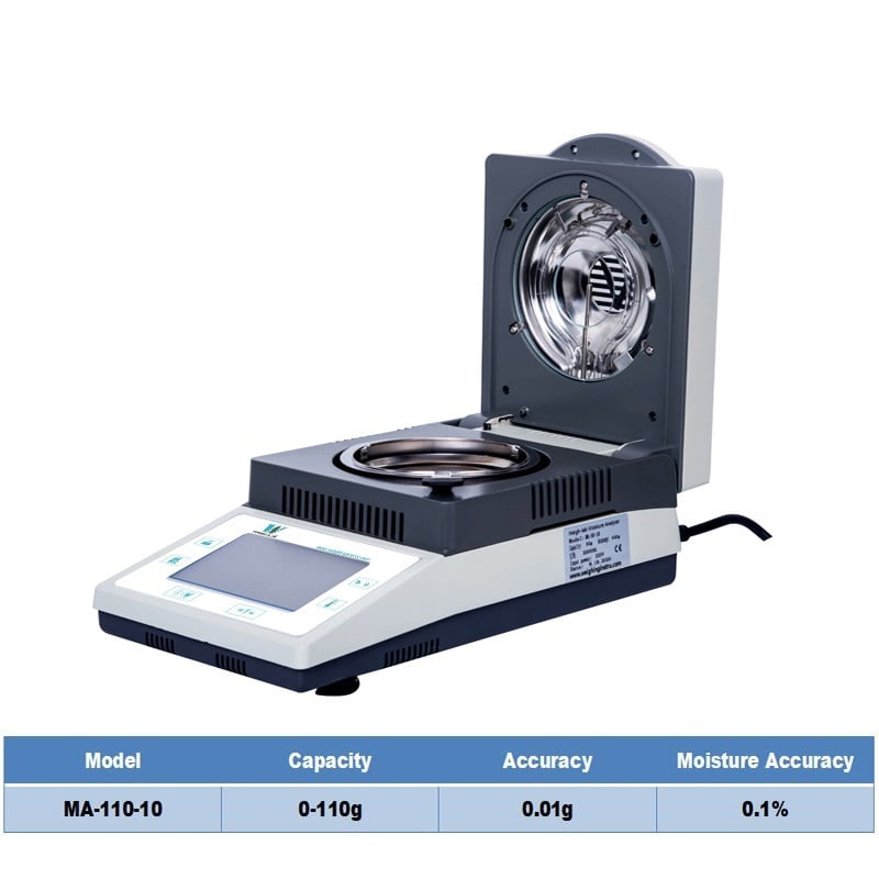 10g 0.01g 0.005g 0.001g Industrial Electronic Halogen Heating 50G Moisture Analyzer With Mini. Printer ,Ensuring Durability