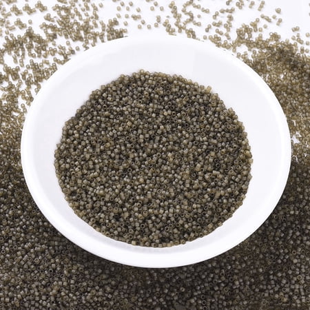 10g MIYUKI Delica Beads Cylinder Japanese Seed Beads 11/0 (DB0384) Matte Transparent Smoky Quartz Luster 1.3x1.6mm Hole: 0.8mm about 2000pcs/10g