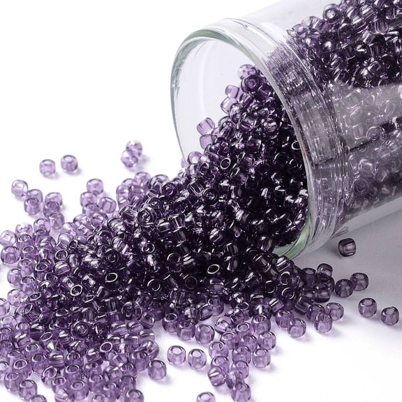 10g TOHO Round Seed Beads Japanese Seed Beads (19) Transparent Sugar Plum 11/0 2.2mm Hole: 0.8mm 1110pcs/10g