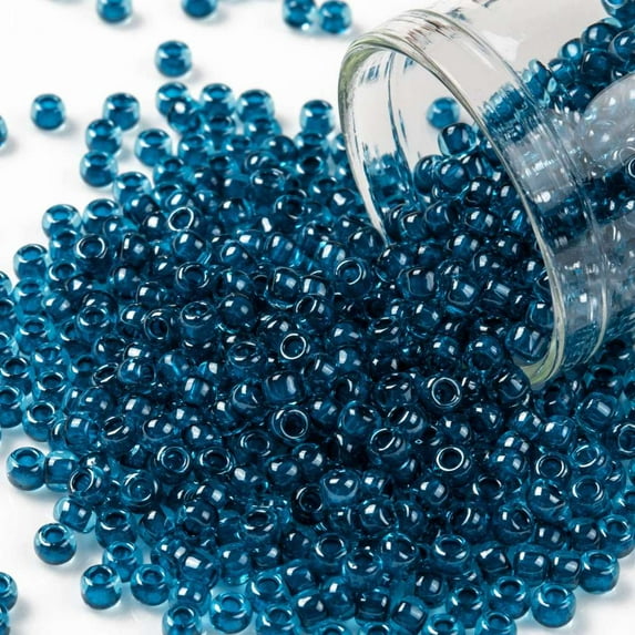 10g TOHO Round Seed Beads Japanese Seed Beads (932) Inside Color Aqua/Capri Lined 8/0 3mm Hole: 1mm 222pcs/10g
