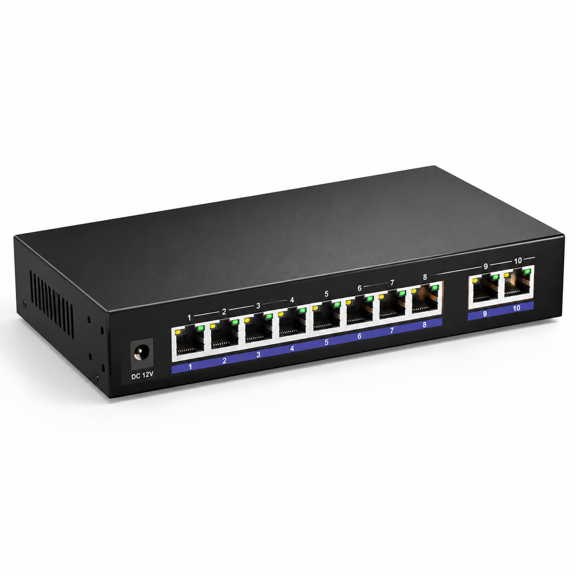 10gbe Ethernet Unmanaged With 2 X 10gb Rj45 Ports + 8 2.5gb Base-t Desktop/wall Mount 10 Port 10gbps Network For Wireless Ap Nas