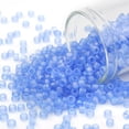 thumbnail image 1 of 10gs 10gs TOHO Round Seed Beads Japanese Seed Beads (168F) Transparent AB Frost Light Sapphire 8/0 3mm Hole: 1mm about 222pcs/10g, 1 of 5
