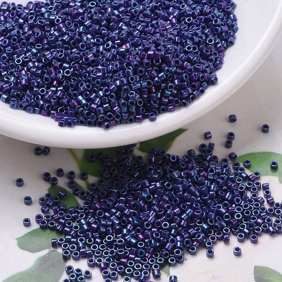 10gs MIYUKI Delica Beads Cylinder Japanese Seed Beads 11/0 (DB0135) Opaque Eggplant Luster 1.3x1.6mm Hole: 0.8mm about 2000pcs/10g