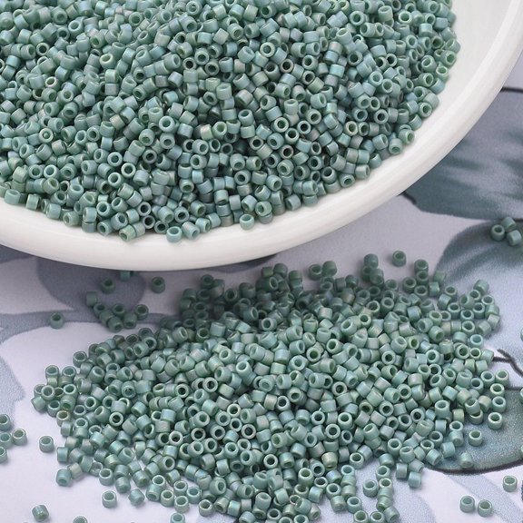 10gs MIYUKI Delica Beads Cylinder Japanese Seed Beads 11/0 (DB2313) Matte Opaque Glazed Sea Opal AB 1.3x1.6mm Hole: 0.8mm about 2000pcs/10g