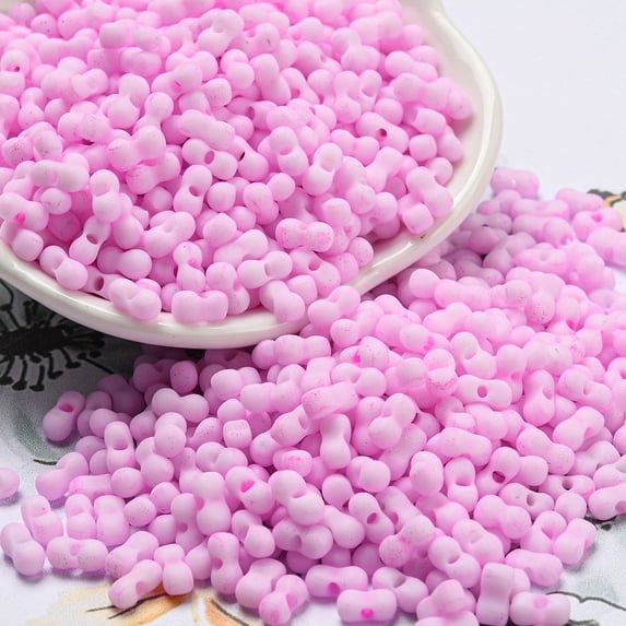 10gs Macaron color Opaque Frosted Glass Seed Beads Peanut Pearl Pink 6x3x3mm Hole: 1.2mm about 88pcs/10g