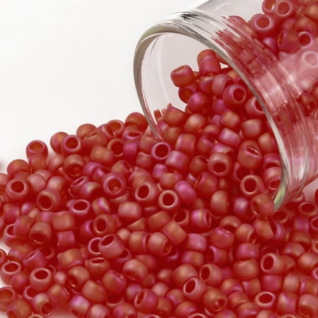10gs TOHO Round Seed Beads Japanese Seed Beads (165F) Matte Transparent AB 8/0 3mm Hole: 1mm about 222pcs/10g