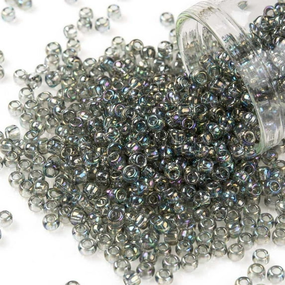 10gs TOHO Round Seed Beads Japanese Seed Beads (176) Transparent AB Black 8/0 3mm Hole: 1mm about 222pcs/10g