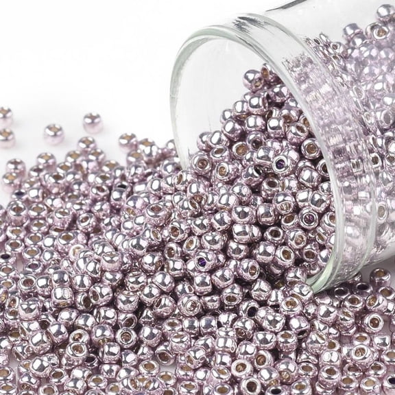 10gs TOHO Round Seed Beads Japanese Seed Beads (PF554) PermaFinish Lavender Metallic 11/0 2.2mm Hole: 0.8mm about 1110pcs/10g