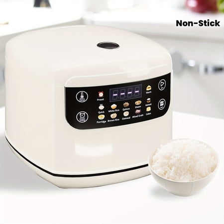 10in 1 Electric Rice Cooker with Non Stick Inner Pot, 24-hour Delayed Start, 67.63 Ounces, White