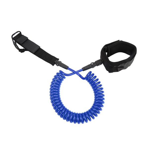 10in Adjustable Ankle Strap Surfboard Leash, Blue - Seawater TPU with Stainless Steel Hardware for Paddle Boards