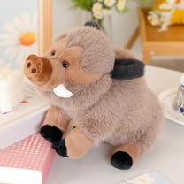 10in Embroidered Boar Plush - Felt Hooves & Safety Teeth, Premium Eco PP Fill Display Decor Not for Under 3 | Gift Bundle w/ Stand Coffee