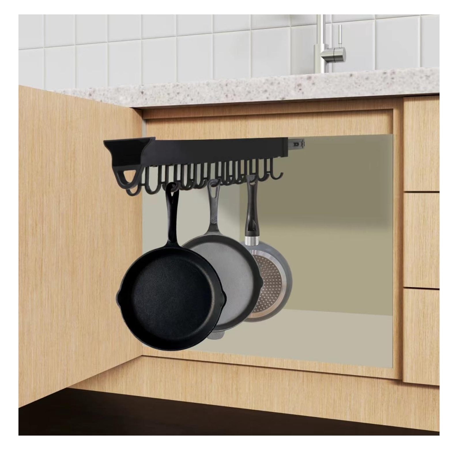 10in Hanging Pot Rack with for Cabinet Pull Out Pot and Pan organizer ...