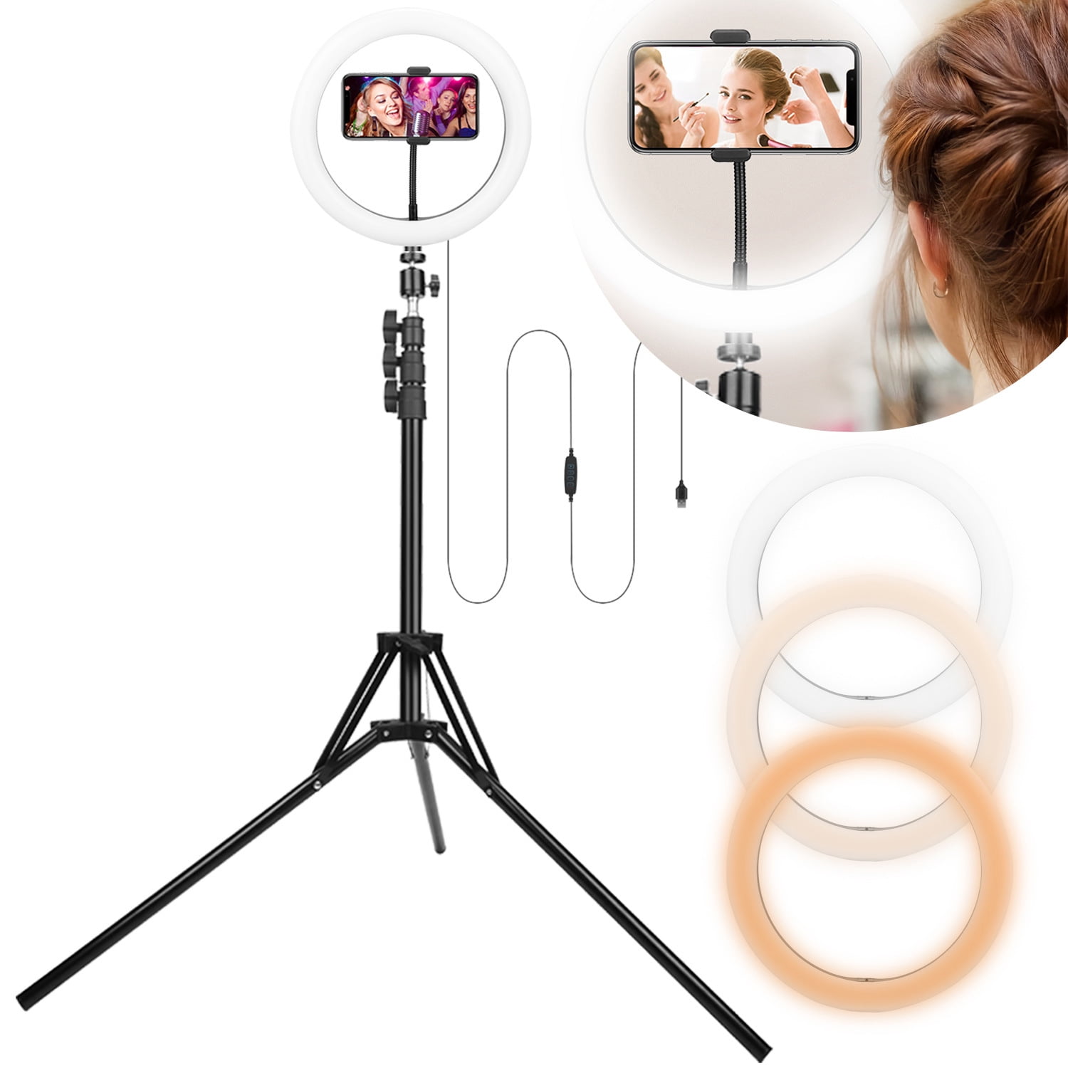 10in LED Selfie Ring Light Dimmable 120 LEDs Makeup Ring Lights w