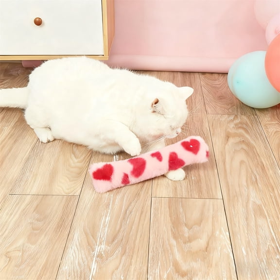10in Plush Heart Pattern Cat Toy Soft Interactive Scratch Play Toy for Kittens Adult Cats Indoor Chase Boredom Relief Cat Toy Kitten Interactive Scratch Toy