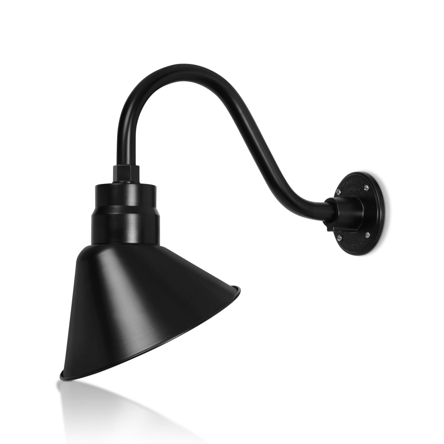 10in Satin Black Bronze Gooseneck Outdoor Wall Sconce Light Fixture