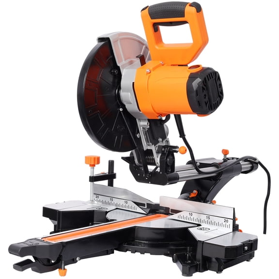 10in Single Bevel Double Speed Sliding Miter Saw,48T Blade,2-Speed 5000/3200 RPM,3.5x13in Cutting Capacity
