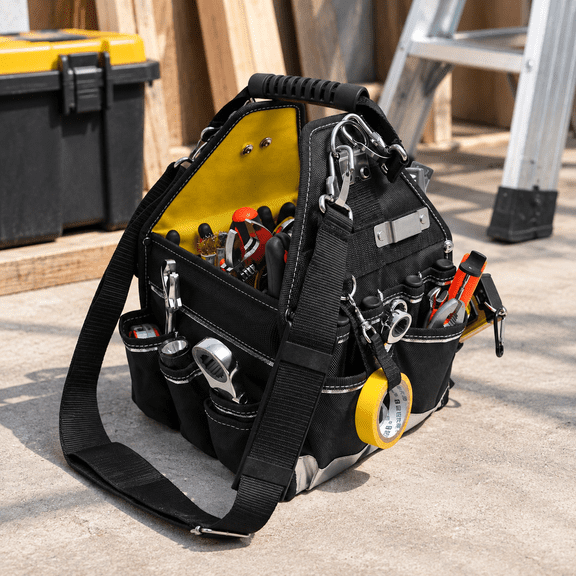 10in Small Tool Tote Bag, 43-Pocket Organizer for Vehicle Storage