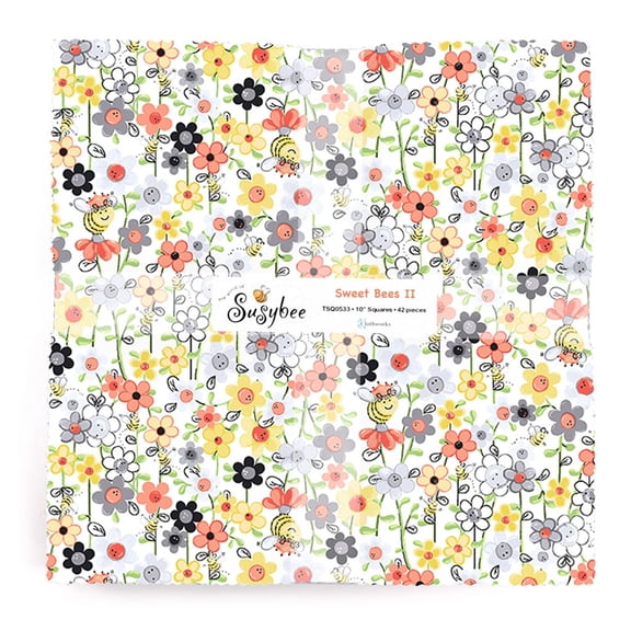 Sweet Bees II 10in Squares, 42pcs