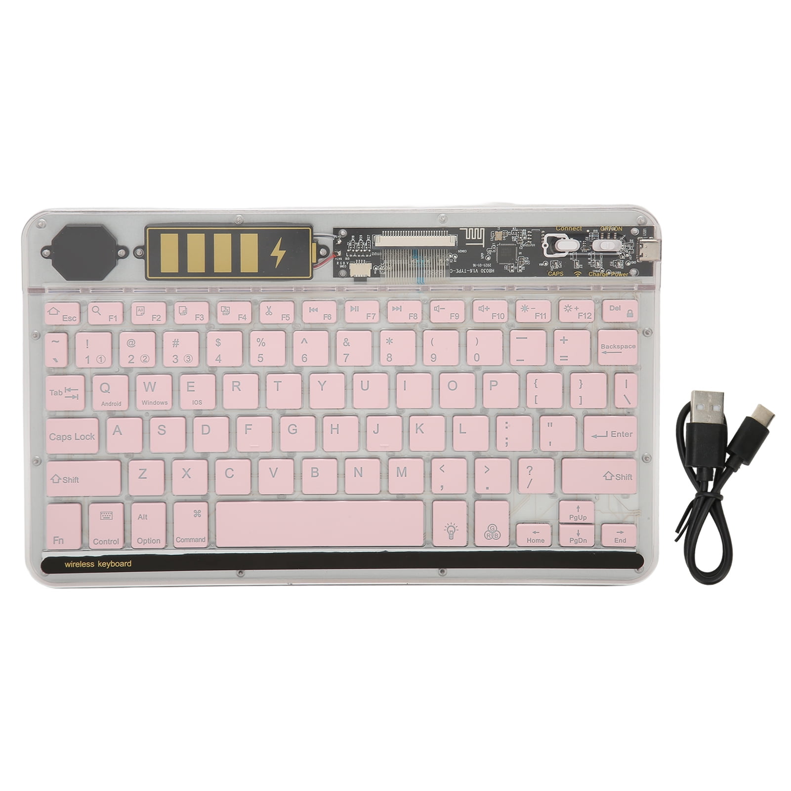 10in Transparent Wireless Bluetooth Keyboard Multi Device Connect ...