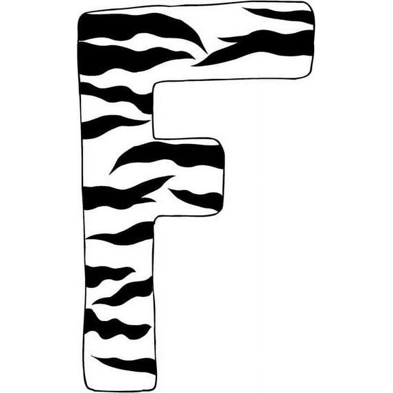 10in. Zebra Animal Print Letter Decals Stickers from A to Z