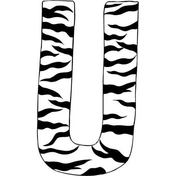 10in. Zebra Animal Print Letter Decals Stickers from A to Z