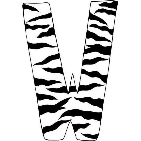 10in. Zebra Animal Print Letter Decals Stickers from A to Z