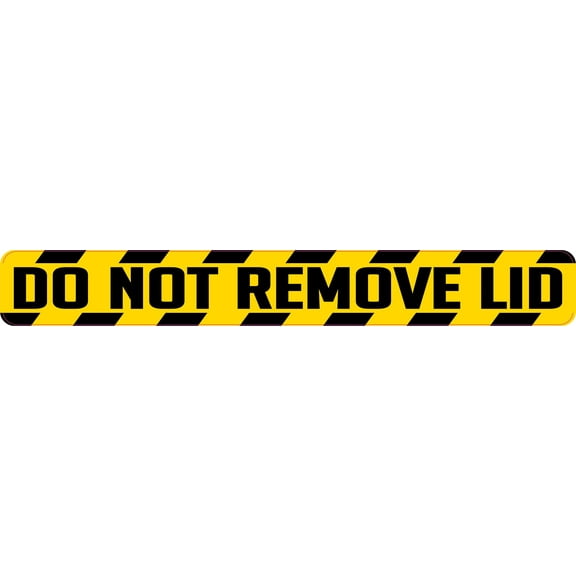 10in x 1.25in Do Not Remove Lid Sticker Vinyl Container Label Sign Decal