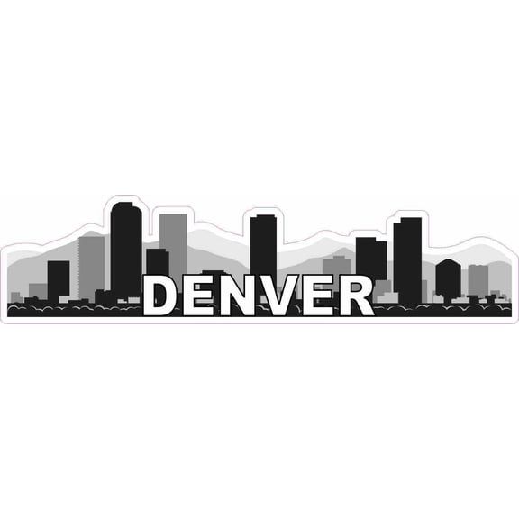 10in x 2.5in Denver Skyline Sticker Vinyl Window Decal Bumper Stickers