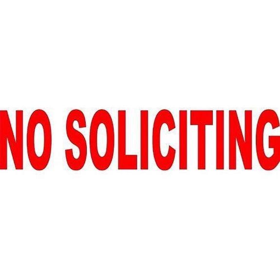 10in x 2in Red Die Cut No Soliciting Sticker