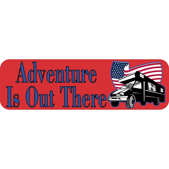 10in x 3in Adventure Is Out There Bumper Sticker Vinyl Car Decal Stickers