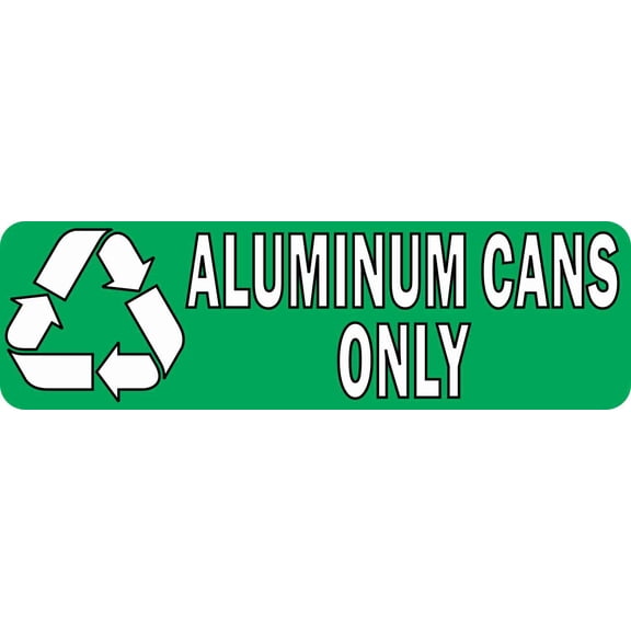 10in x 3in Aluminum Cans Only Permanent Vinyl Sticker