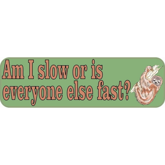 10in x 3in Am I Slow Or Is Everyone Else Fast Bumper Magnet Vinyl Funny Magnet