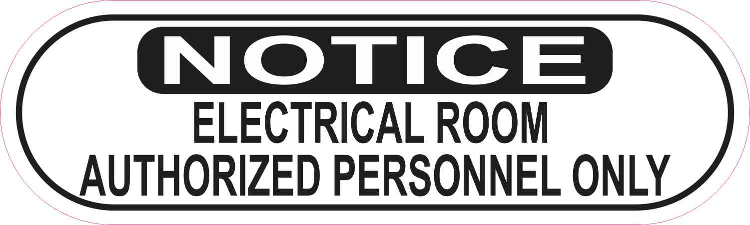 10in x 3in Authorized Personnel Only Electrical Room Sticker - Walmart.com