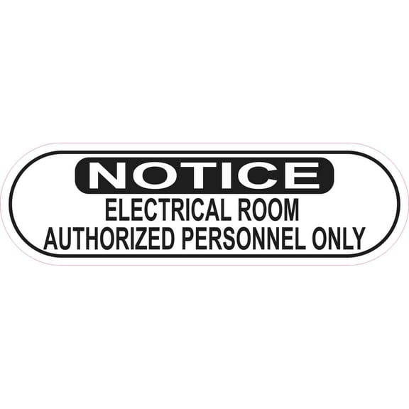 10in x 3in Authorized Personnel Only Electrical Room Sticker