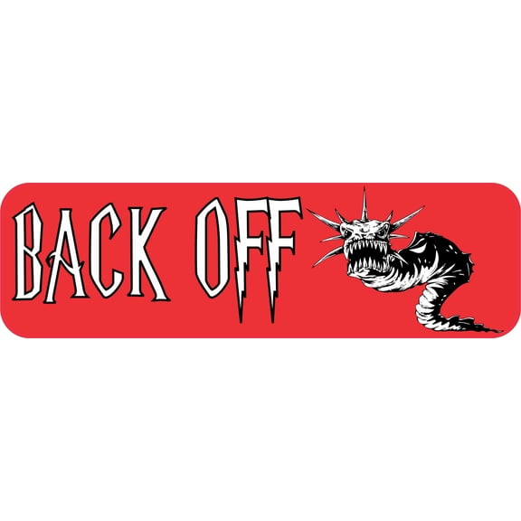 10in x 3in Back Off Dragon Vinyl Bumper Sticker Window Decal
