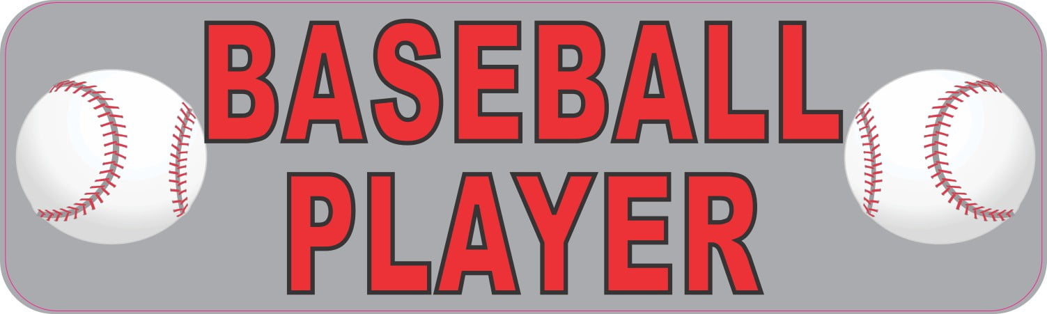 10in x 3in Baseball Player Bumper Sticker Window Decal Stickers Vinyl ...