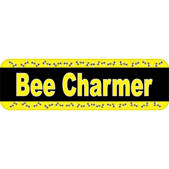 10in x 3in Bee Charmer Beekeeper Bumper Sticker Car Decal Stickers Window Decals