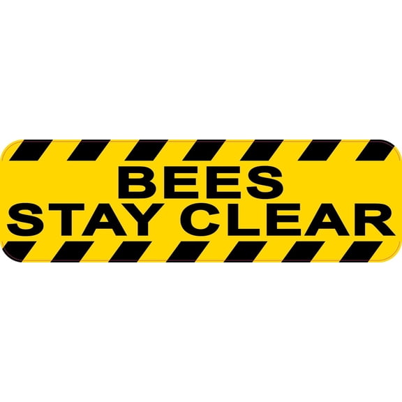 10in x 3in Bees Stay Clear Sticker Vinyl Warning Caution Safety Sign Decal